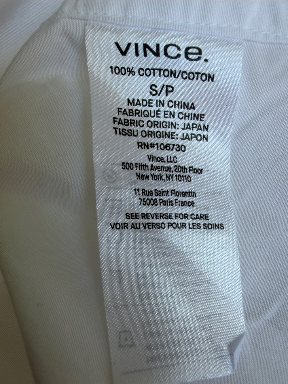 Vince White Cotton Tie Back Oversized Button Front Shirt Blouse S - Picture 6 of 7